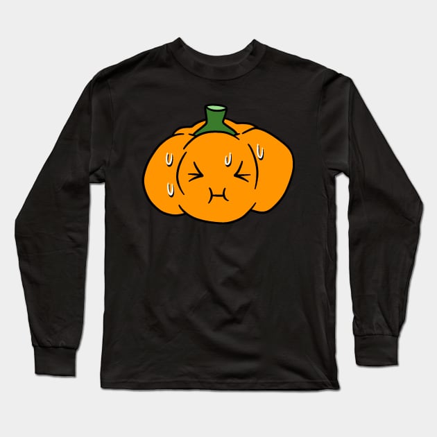 Nervous Orange Bell Pepper Long Sleeve T-Shirt by saradaboru